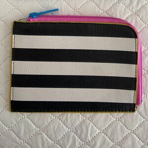 Sephora Mini Makeup Bag or Coin Purse Wallet Black and White Stripes